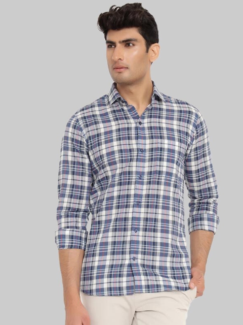 

Tistabene Men Blue Premium Tartan Checks Checked Cotton Casual Shirt