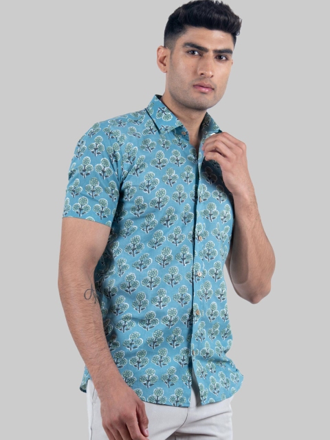 

Tistabene Men Blue Premium Floral Printed Casual Shirt