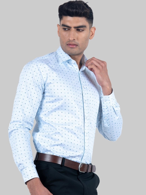 

Tistabene Men Blue Premium Printed Formal Cotton Shirt