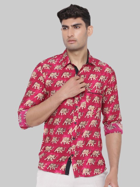 

Tistabene Men Pink Premium Floral Printed Casual Shirt