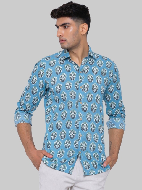 

Tistabene Men Blue Premium Printed Casual Shirt