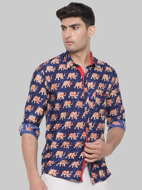 

Tistabene Men Blue Premium Regular Fit Printed Casual Shirt