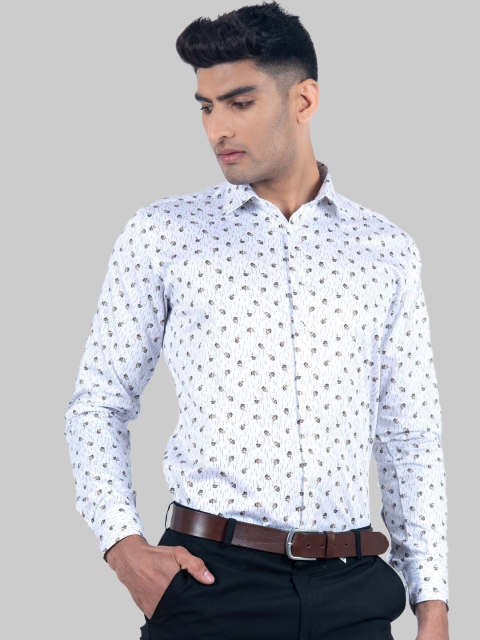 

Tistabene Men White Premium Floral Printed Casual Shirt