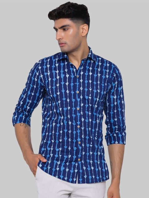 

Tistabene Men Blue Premium Printed Casual Shirt