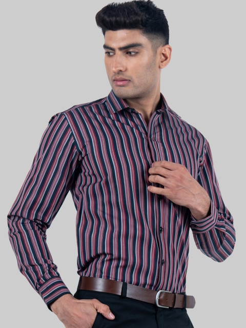 

Tistabene Men Black Premium Striped Casual Shirt