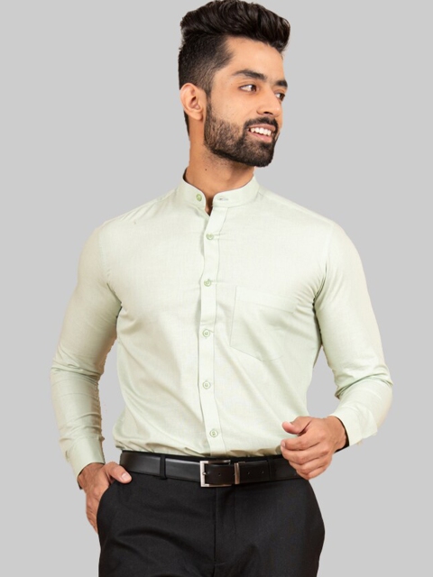 

Tistabene Men Green Solid Slim Fit Linen Casual Shirt