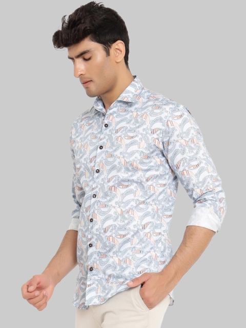 

Tistabene Men Blue Premium Printed Cotton Casual Shirt