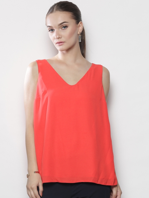 

DOROTHY PERKINS Women Orange Solid Styled Back Top