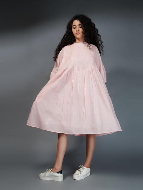 

the kaatn trail Women Pink Organic Cotton A-Line Dress
