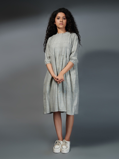 

the kaatn trail Grey Organic Cotton A-Line Midi Dress