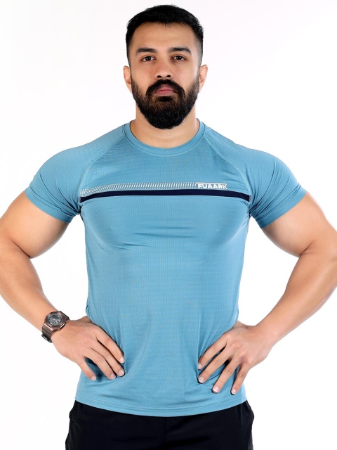 

FUAARK Men Blue Typography Anti Odour Slim Fit T-shirt