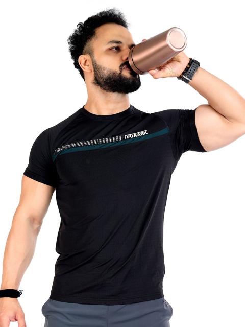 

FUAARK Men Black Sports And Gym Tshirt