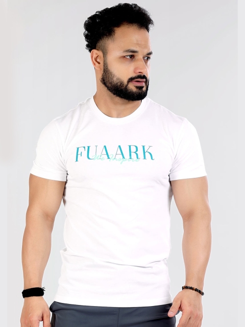 

FUAARK Men White Sports And Gym Tshirt