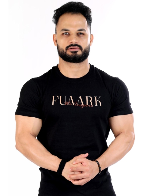 

FUAARK Men Black Sports And Gym Tshirt