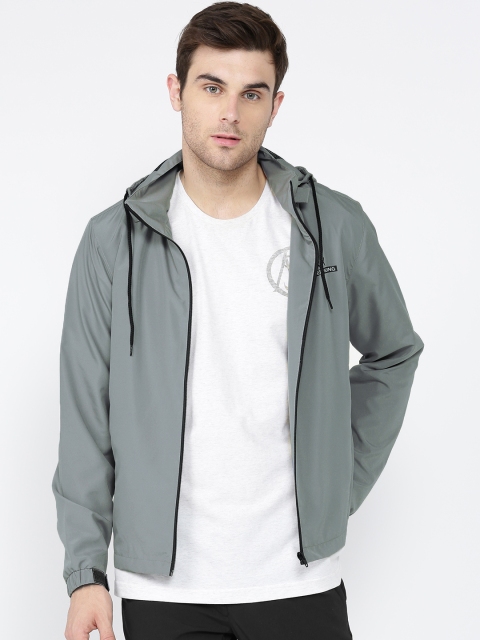 

HRX by Hrithik Roshan Men Grey Solid Hooded Sporty Jacket