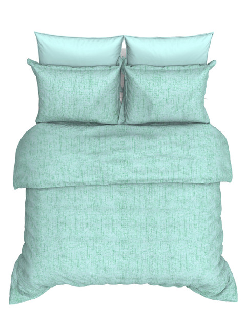 

THE WHITE MOSS Sea Green 100% Cotton Satin 250 TC King Bedsheet with 2 Pillow Covers