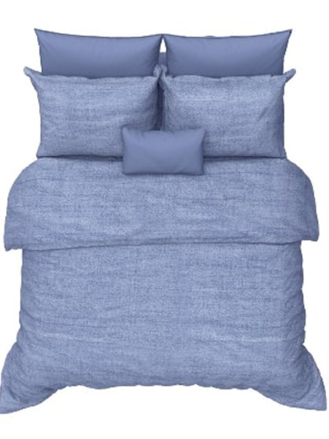 

THE WHITE MOSS Blue 250 TC King Bedsheet with 2 Pillow Covers