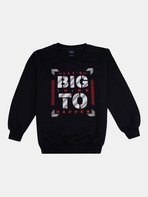 

V-Mart Boys Navy Blue Typography Printed Applique T-shirt