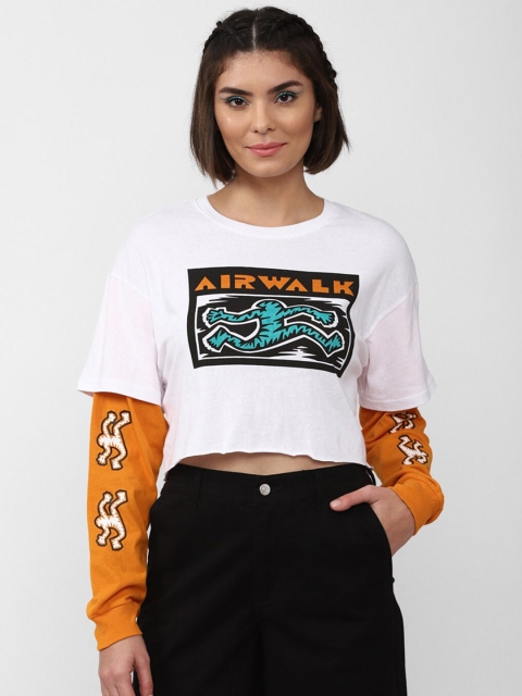 

FOREVER 21 Women Grey Printed Pure Cotton T-shirt