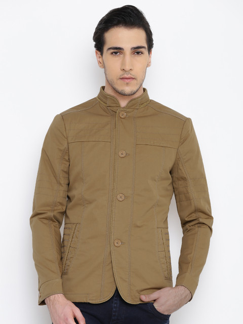

Fort Collins Men Khaki Solid Tailored Jacket