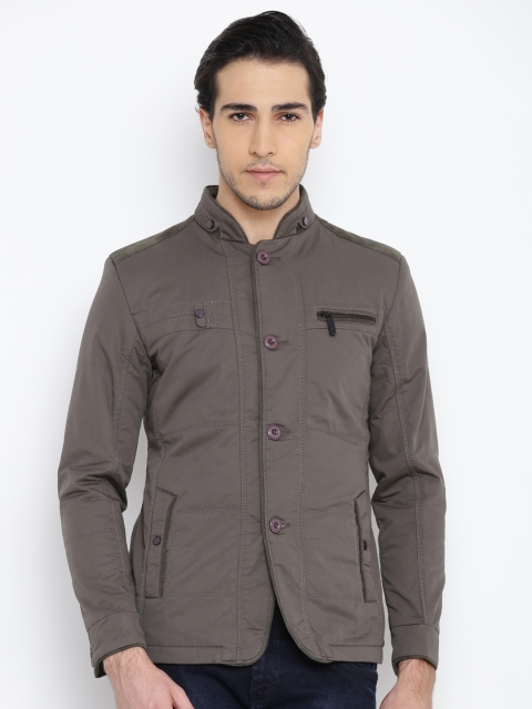 

Fort Collins Men Olive Green Solid Jacket