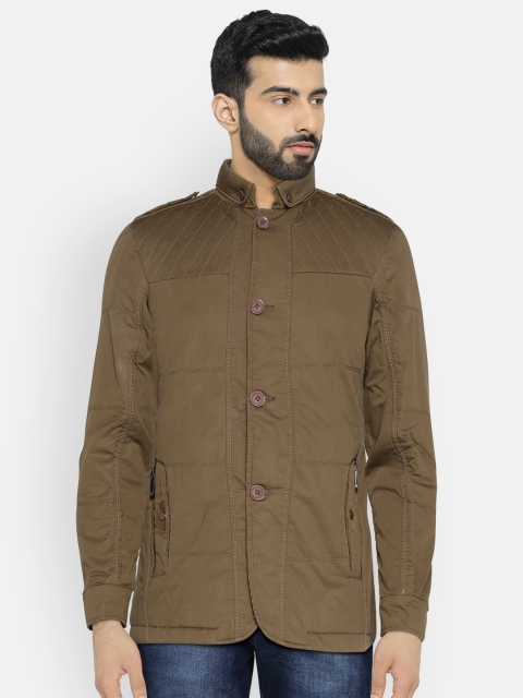 

Fort Collins Men Olive Green Solid Tailored Jacket