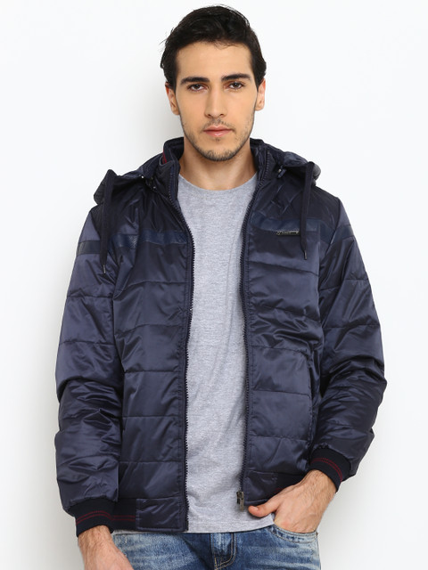 

Fort Collins Men Navy Blue Solid Jacket