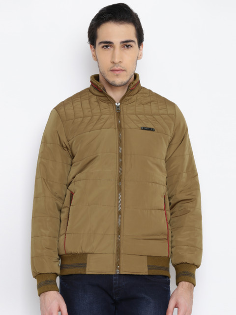 

Fort Collins Men Khaki Solid Bomber Jacket