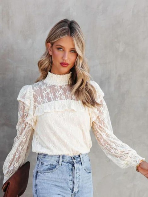 

BoStreet White Ruffles Top