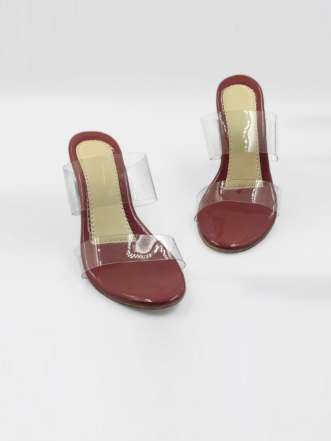 

Sayera Women Burgundy & Transparent Block Heel