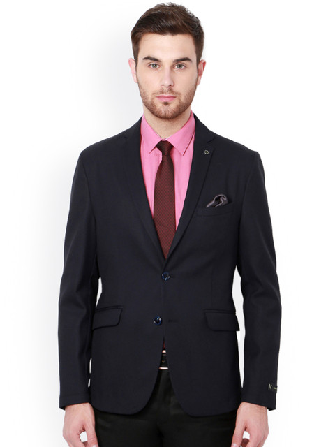

Van Heusen Navy Single-Breasted Slim Fit Formal Blazer, Navy blue