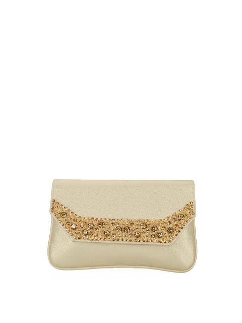 

INAAYA Gold Toned Embellished Envelope Clutch