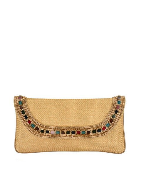 

INAAYA Women Gold-Toned Embellished Boho Clutch