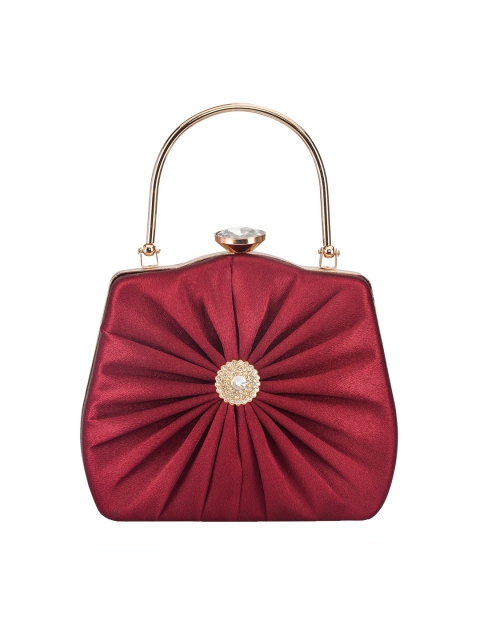 

INAAYA Women Maroon & Gold-Toned Envelope Clutch