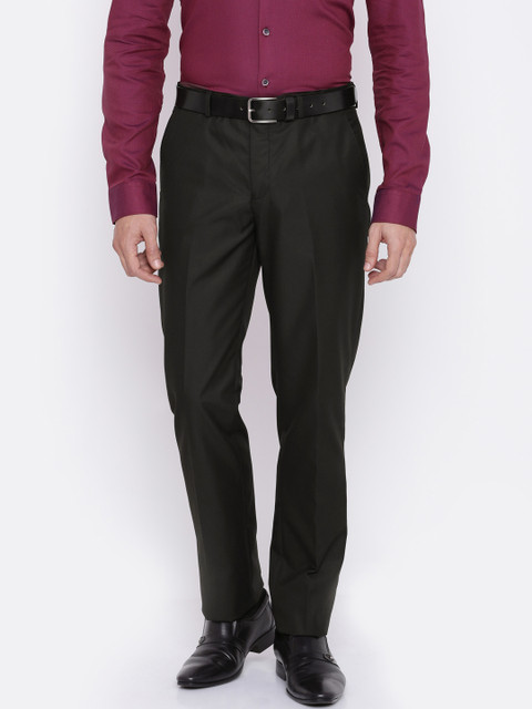 

CODE by Lifestyle Men Black Regular Fit Self Design Formal Trousers
