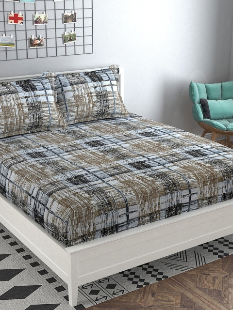 

Bajo's Off White & Black 250 TC King Bedsheet with 2 Pillow Covers