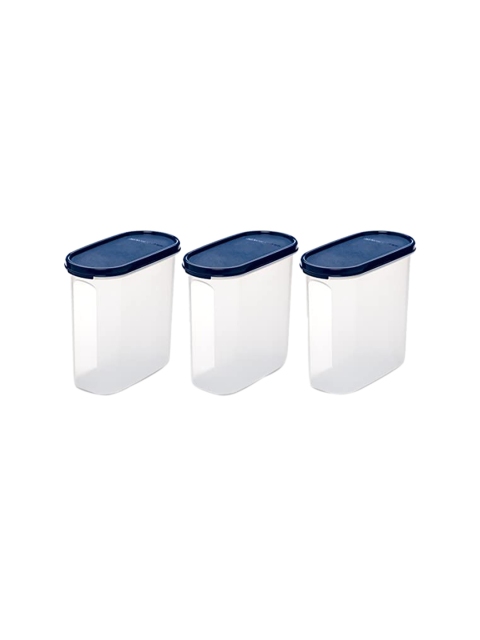 

SignoraWare Set Of 3 Transparent & Blue Solid Kitchen Storage Containers