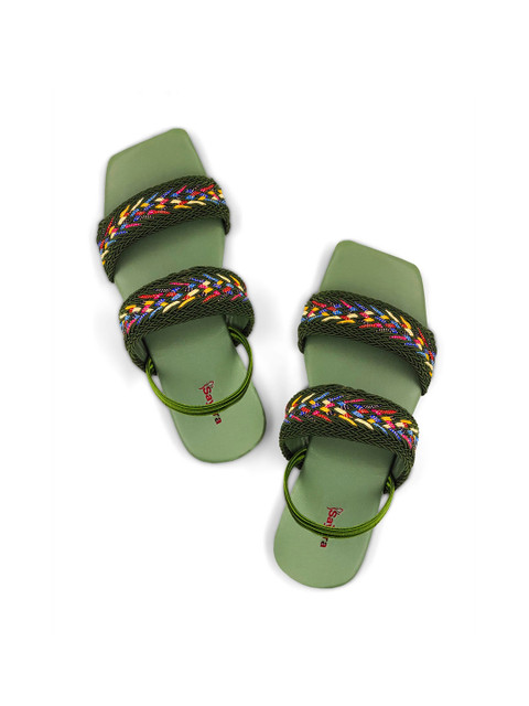 

Sayera Women Green Open Toe Flats