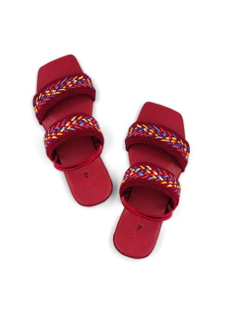 

Sayera Women Red Embellished Open Toe Flats