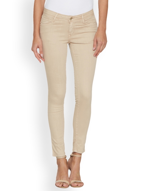 

Kraus Jeans Women Beige Skinny Fit Mid-Rise Clean Look K3051 Jeans