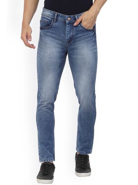 

FEVER Men Blue Cropped Slim Fit Heavy Fade Stretchable Jeans