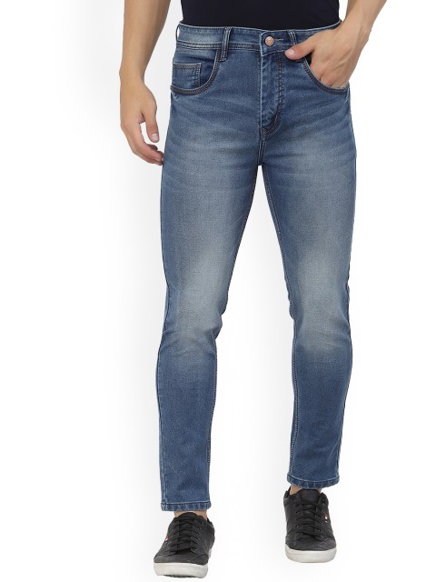 

FEVER Men Blue Mid Rise Slim Fit Heavy Fade Stretchable Cotton Cropped Jeans