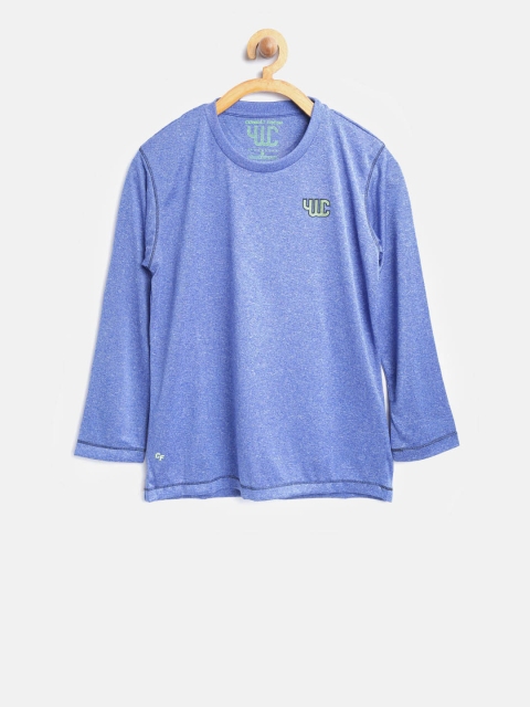 

YWC Boys Blue Solid Round Neck T-shirt