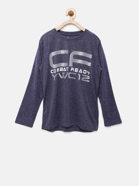 

YWC Boys Navy Blue Printed Round Neck T-shirt