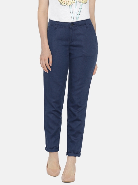 

Kraus Jeans Women Blue Regular Fit Solid Regular Trousers