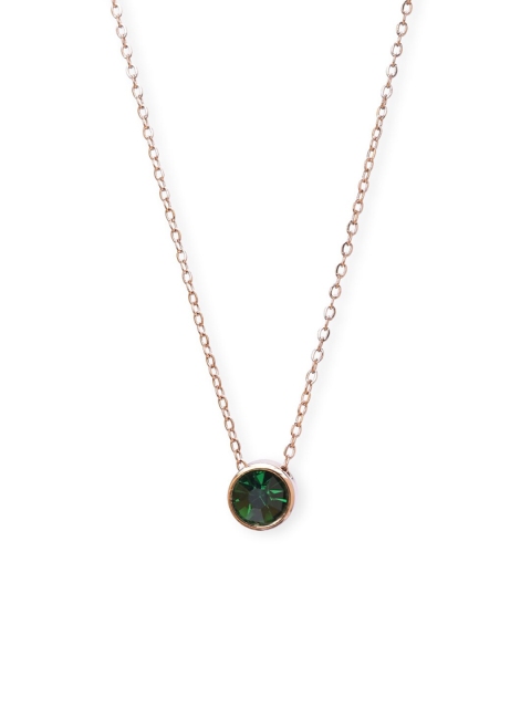 

PALMONAS Rose Gold & Green Rose Gold-Plated Handcrafted Necklace