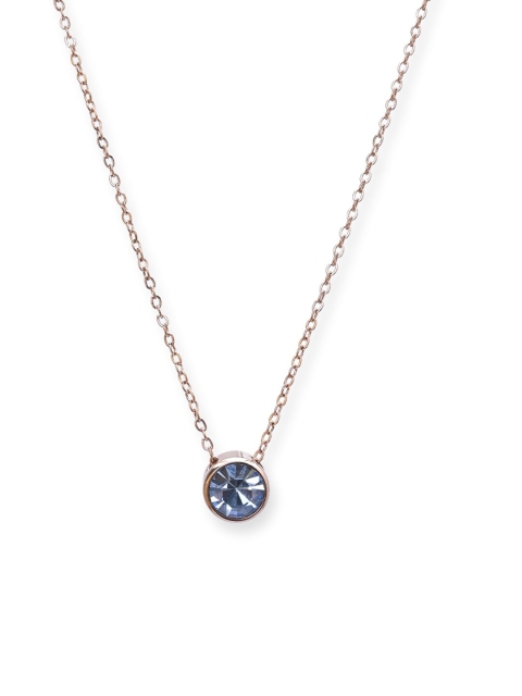 

PALMONAS Women Rose Gold & Blue Rose Gold-Plated Handcrafted Necklace