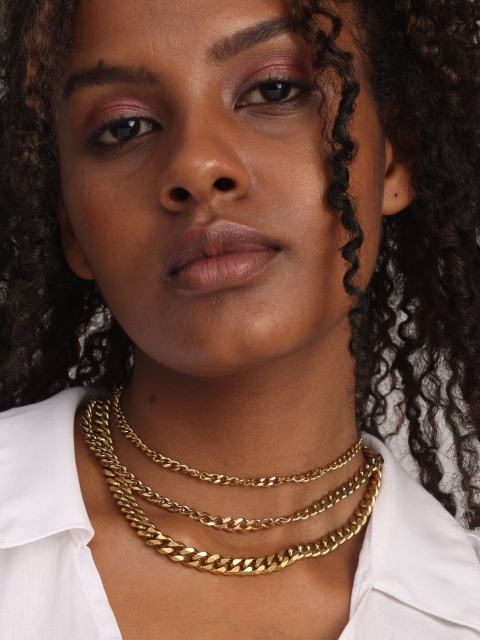 

PALMONAS Gold-Toned Gold-Plated Cuban Chain Necklace