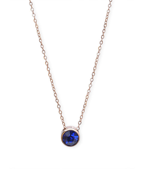 

PALMONAS Rose Gold & Blue Rose Gold-Plated Handcrafted Necklace