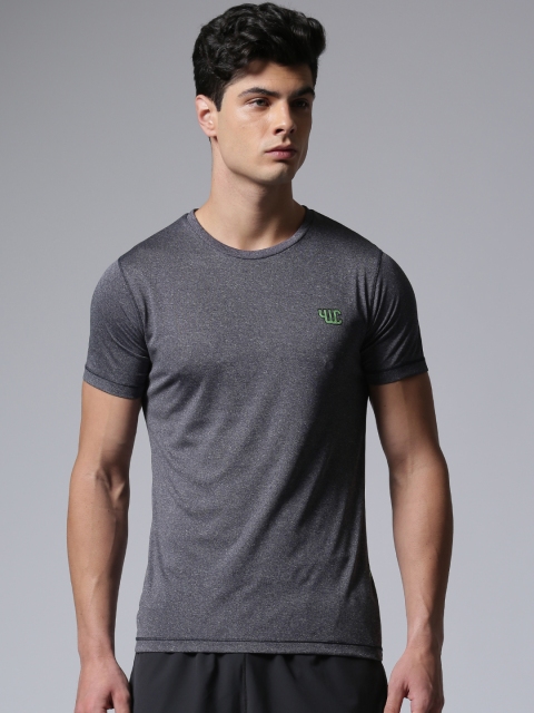 

YWC Men Grey Melange Solid Round Neck T-shirt